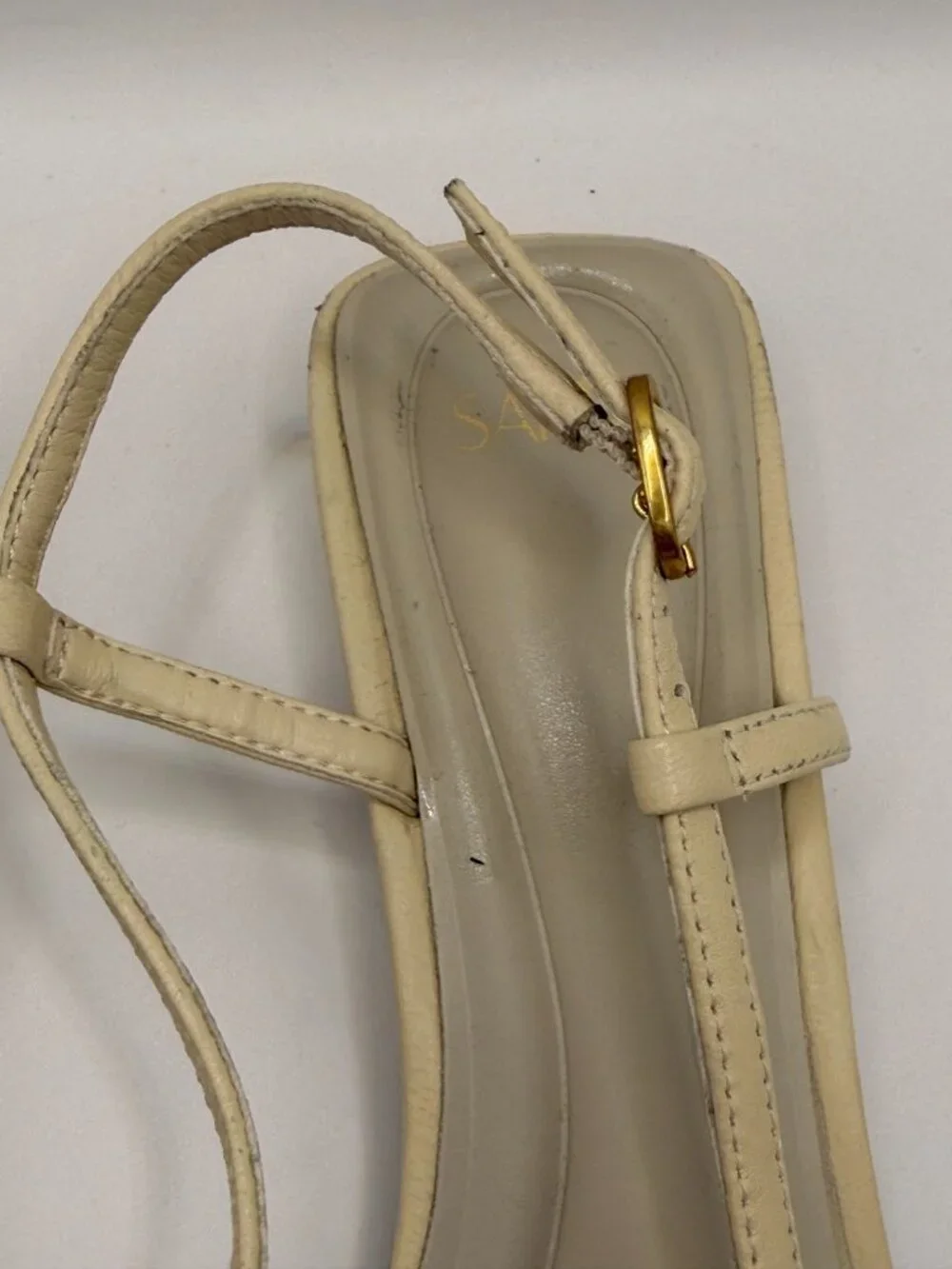 SARTO BY FRANCO SARTO Pheby Slingback Pointed Toe Flat In Ivory White Sz 7.5 M